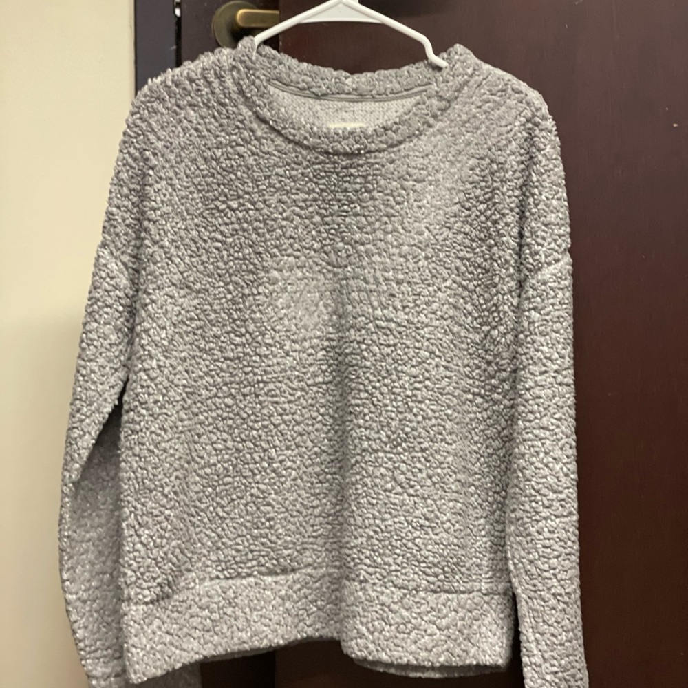 Fuzzy gray sweater